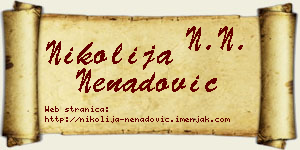 Nikolija Nenadović vizit kartica